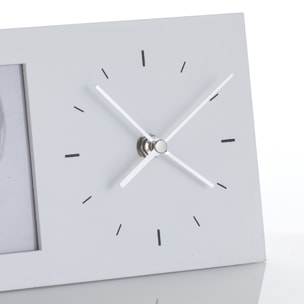 Cadre photo avec horloge Tomasucci LILLY, en MDF, blanc, 29 × 5,5 × 12 cm