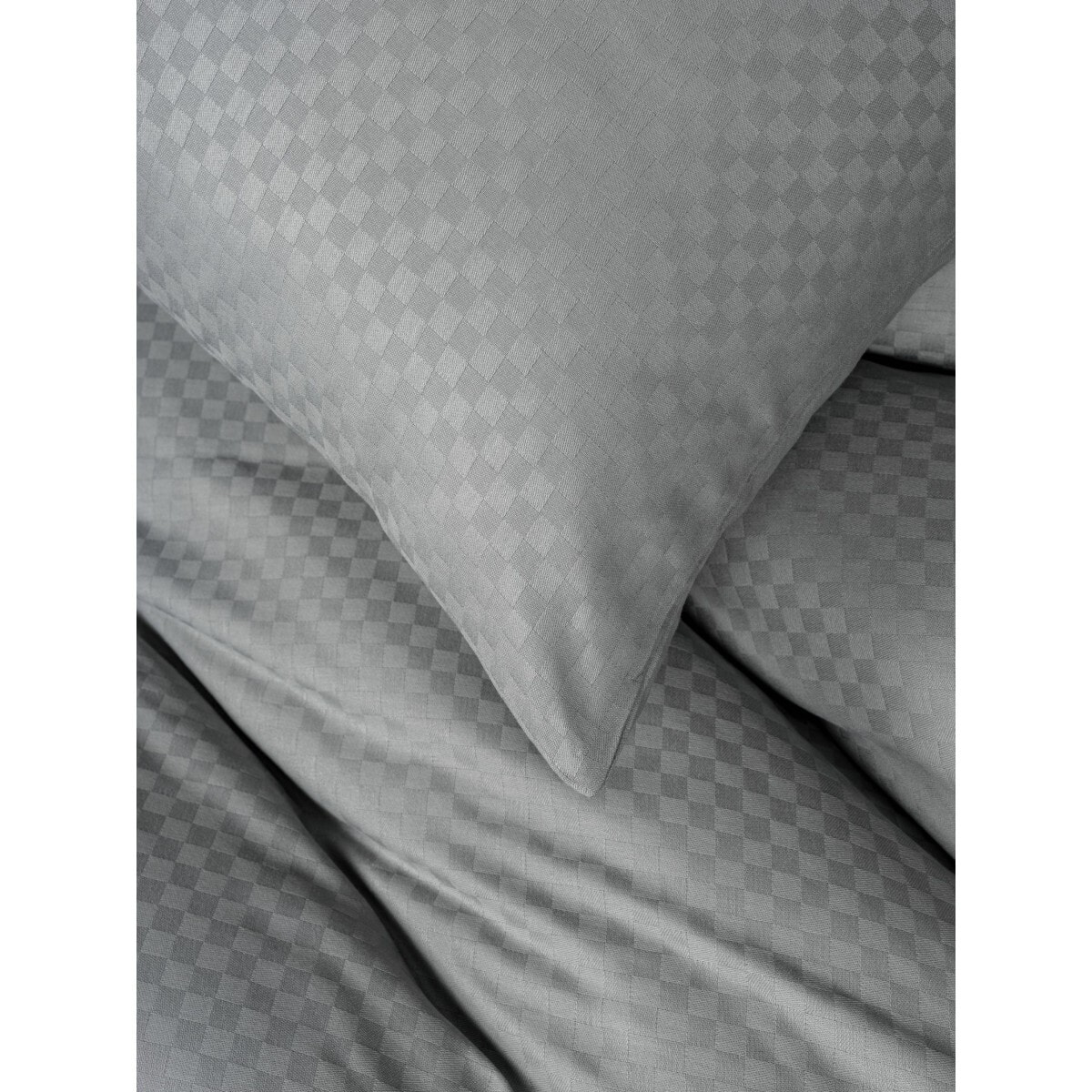 Parure housse de couette et taie(s) d'oreiller coton uni jacquard