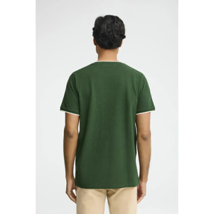 Camiseta verde botella de tejido pique con logo Rigby Go