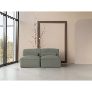 Felix - canapé modulable 2 places en tissu texturé - Vert