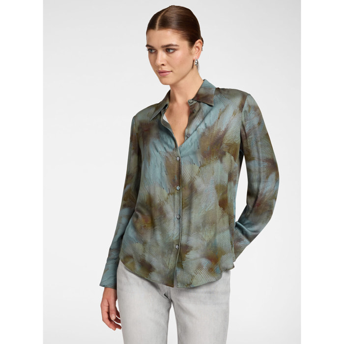 Elena Mirò - Camicia in viscosa stampata - Azzurro