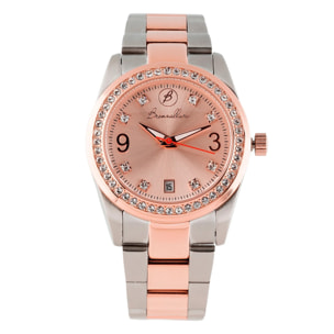 Orologio da Polso in Acciaio con Cubic Zirconia e Placcatura in Oro Rosa 18kt