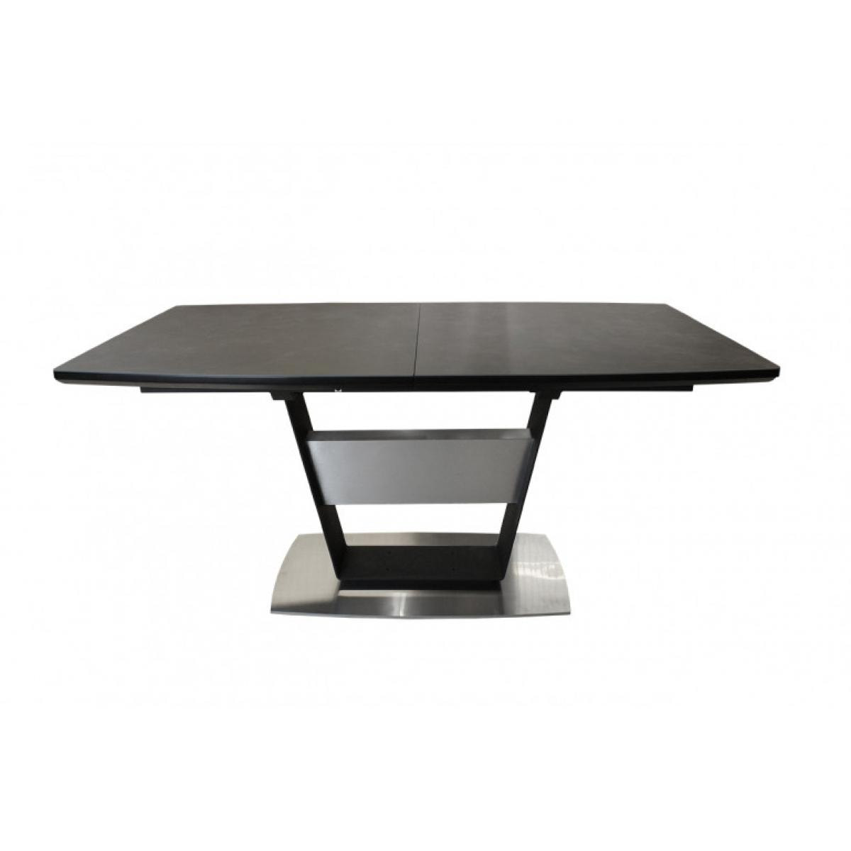 Table de repas extensible 160/210 cm céramique gris piétement métal - VALENCIA