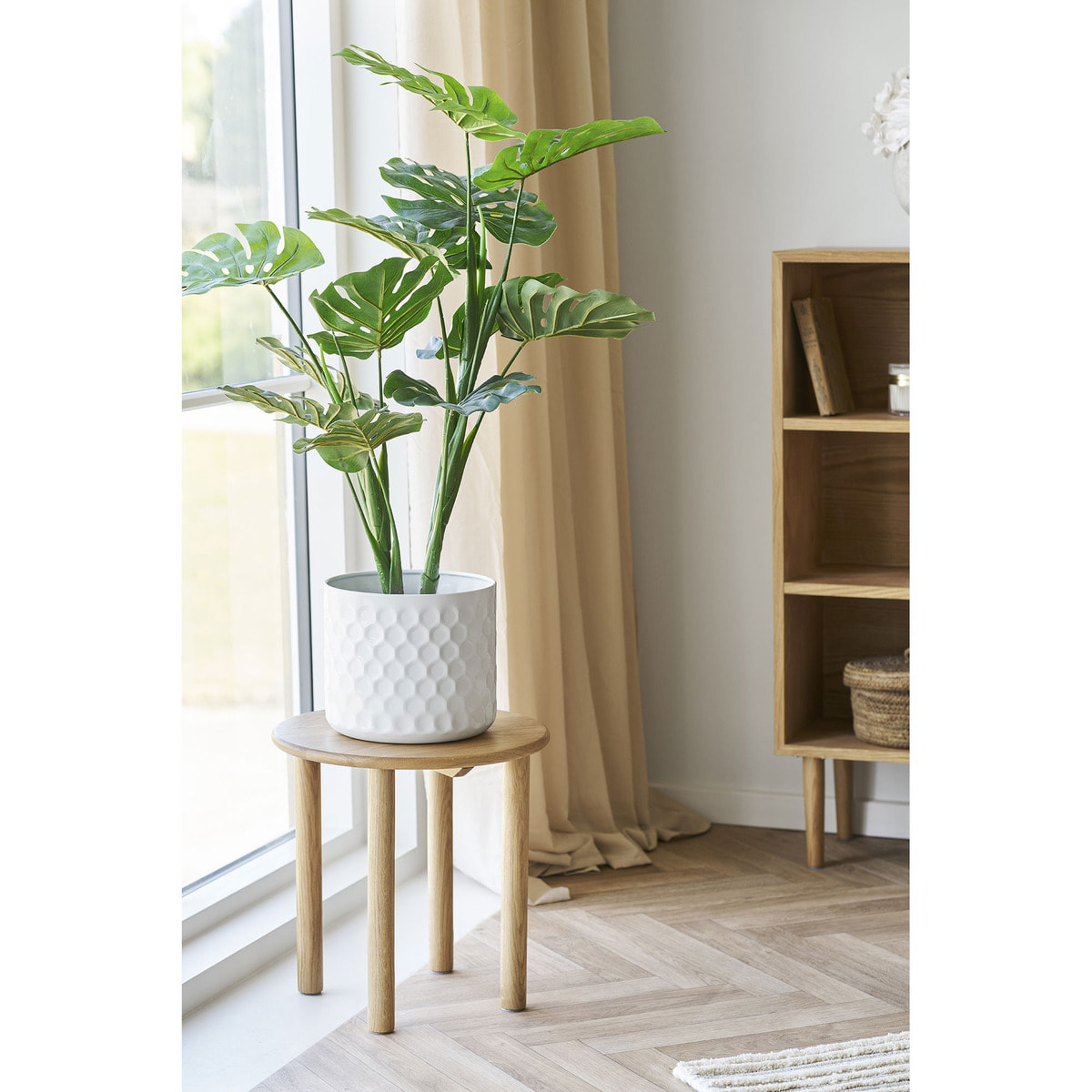 Portavaso in acciaio bianco ø24,5x21 cm