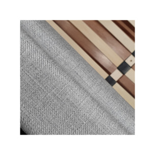 Lit 160 x 200 cm contemporain en tissu gris - LUCERNE