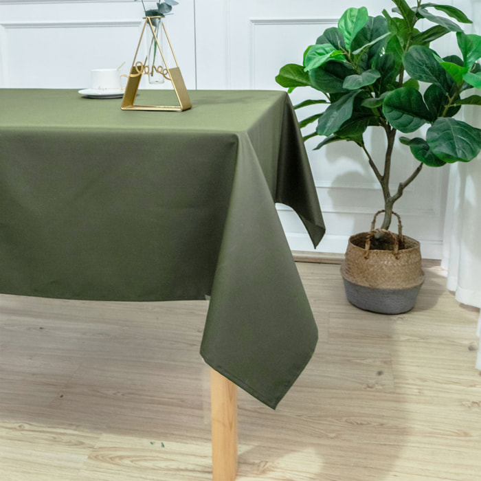 Nappe carrée et enduite antitache - Vert Olive