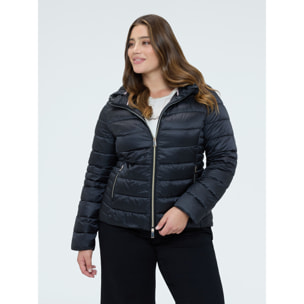 Fiorella Rubino - Piumino trapuntato con cappuccio staccabile - Nero