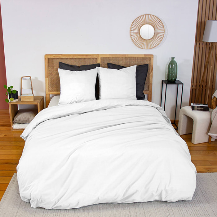 Parure de lit percale de coton blanc Skala 260x240cm