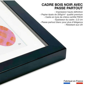 Poster sun shine circle Affiche sous cadre noir