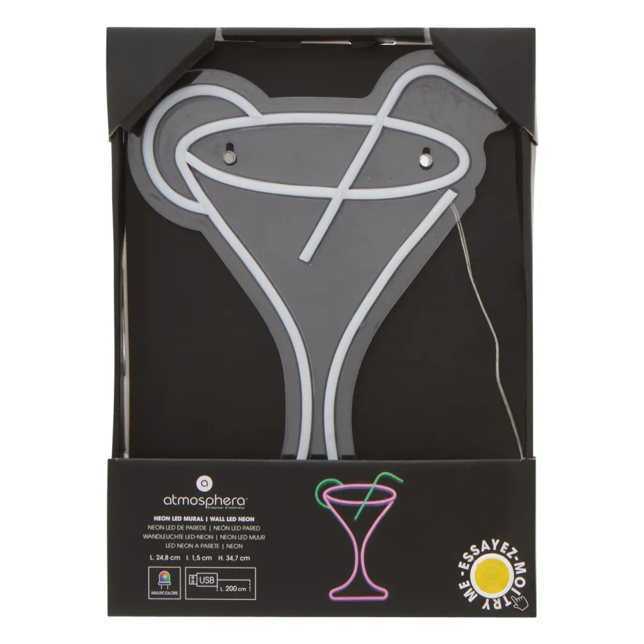 Néon LED Cocktail 24,8x34,7cm