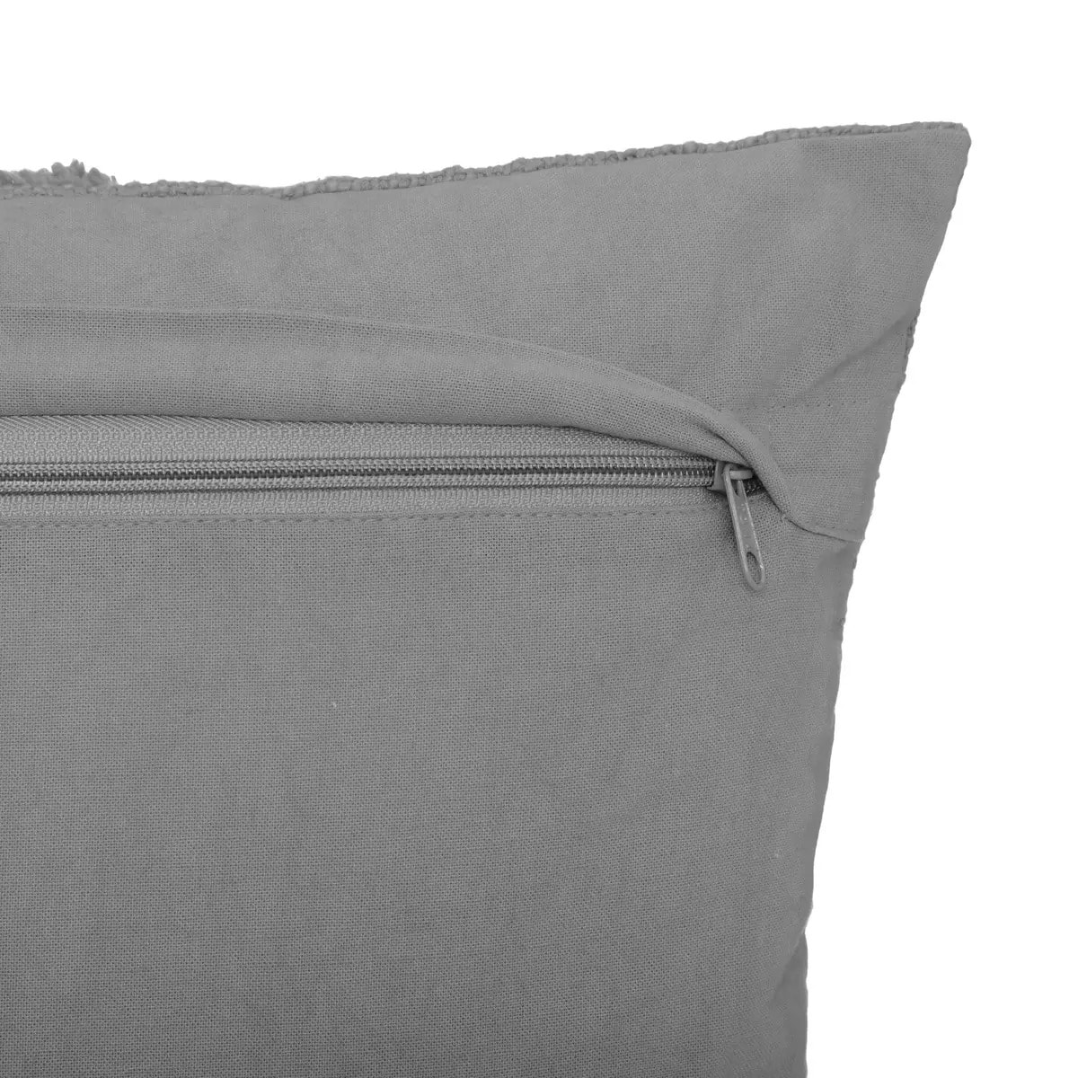 Coussin "Inca" en coton tufté gris 40x40 cm