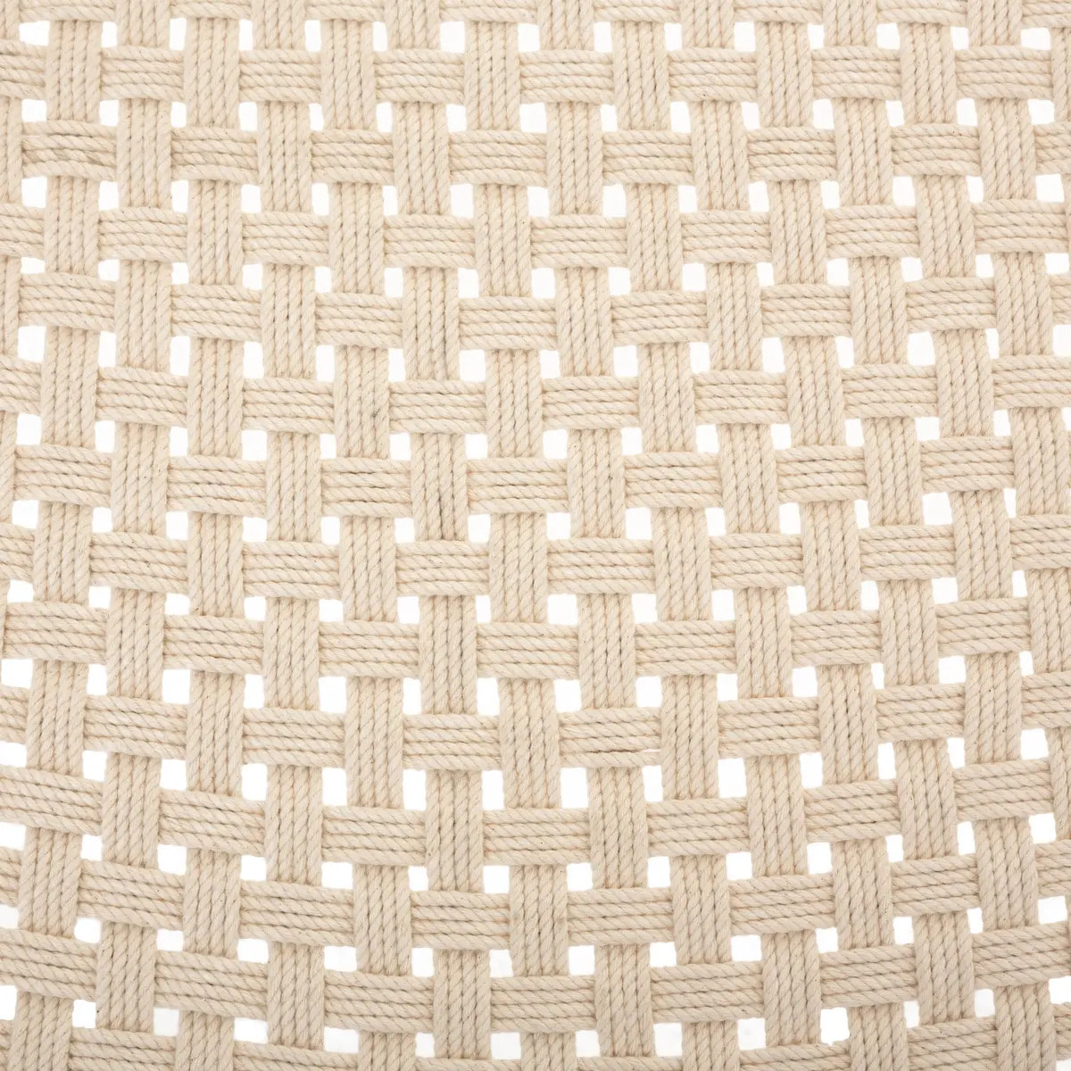 Fauteuil "Raina" teck tressé coton blanc
