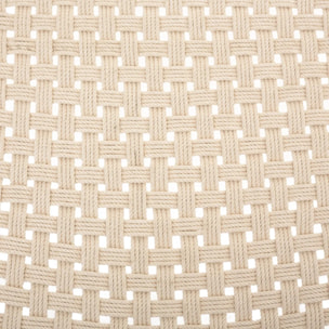 Fauteuil "Raina" teck tressé coton blanc