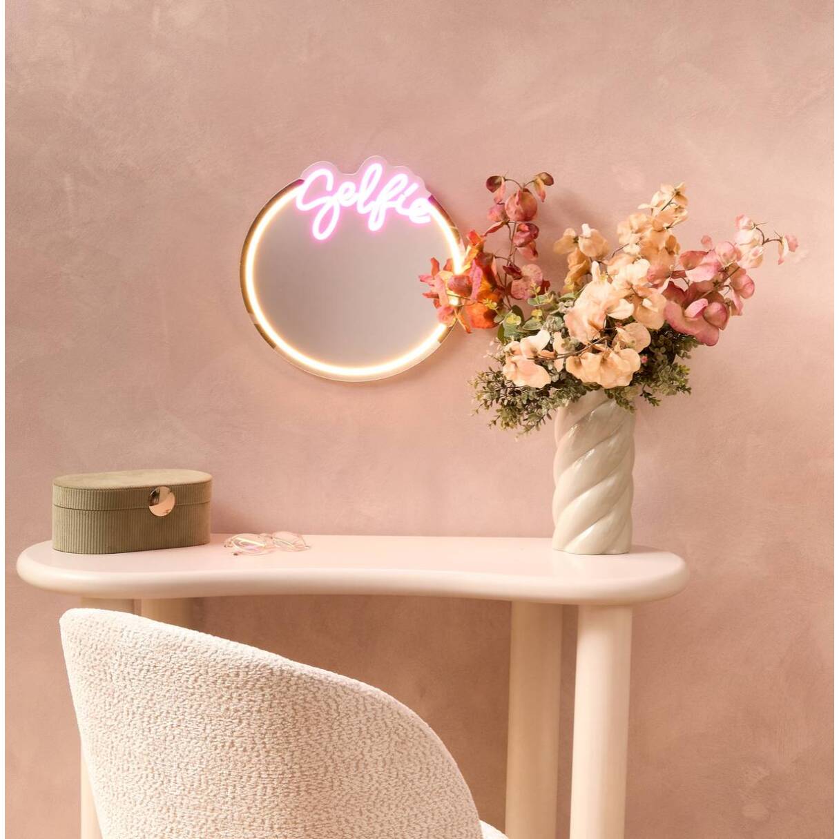 Néon LED Miroir "Selfie" 35x35cm