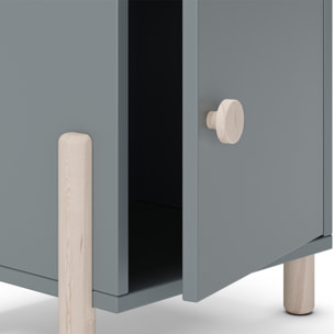 Table de chevet enfant 1 porte en bois - BASTIEN