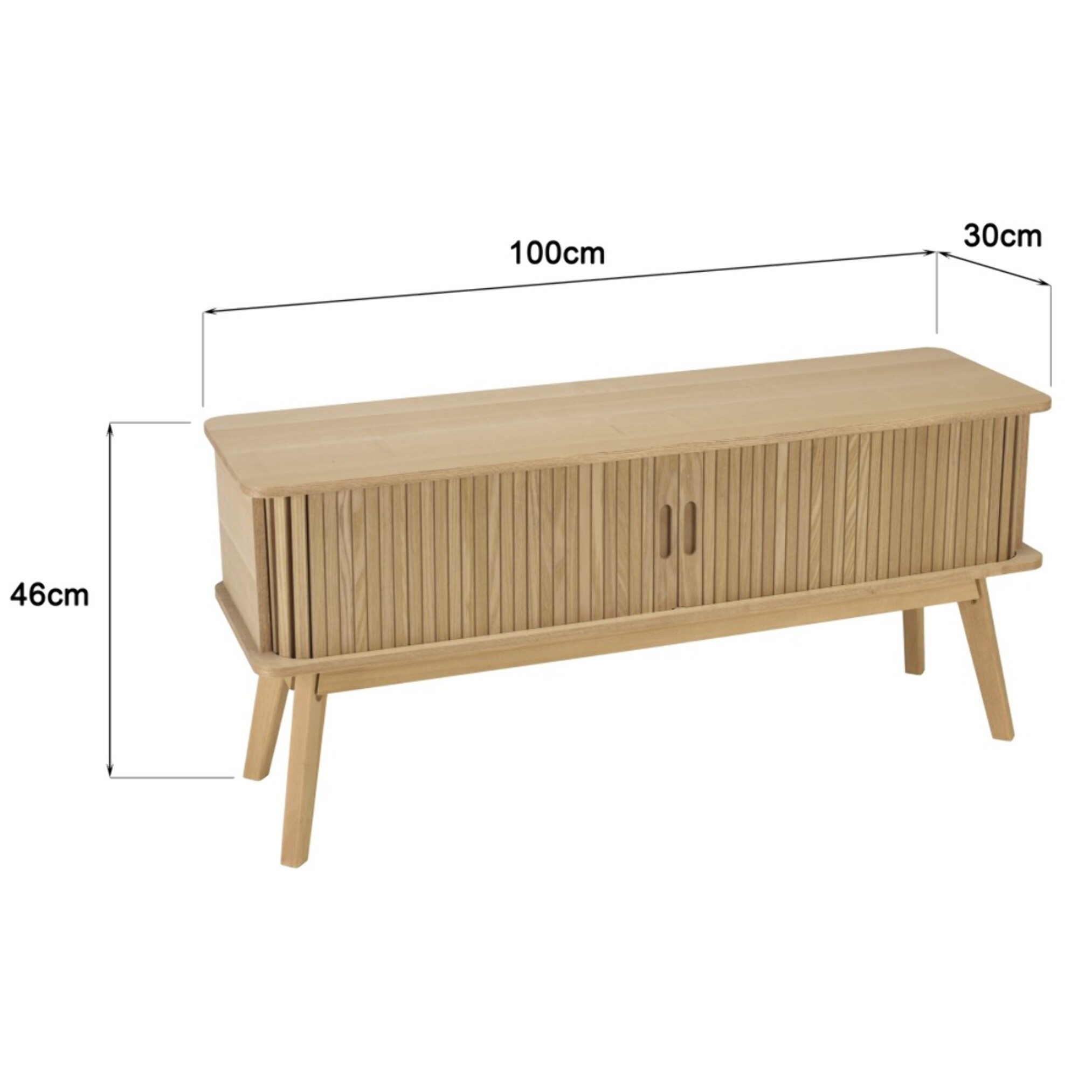 AGATHE - Meuble TV 100x30cm en bois couleur naturelle