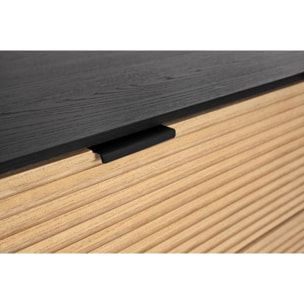 Cassettiera ALLYCIA in legno di frassino nero e naturale, 104x40x81,5 cm