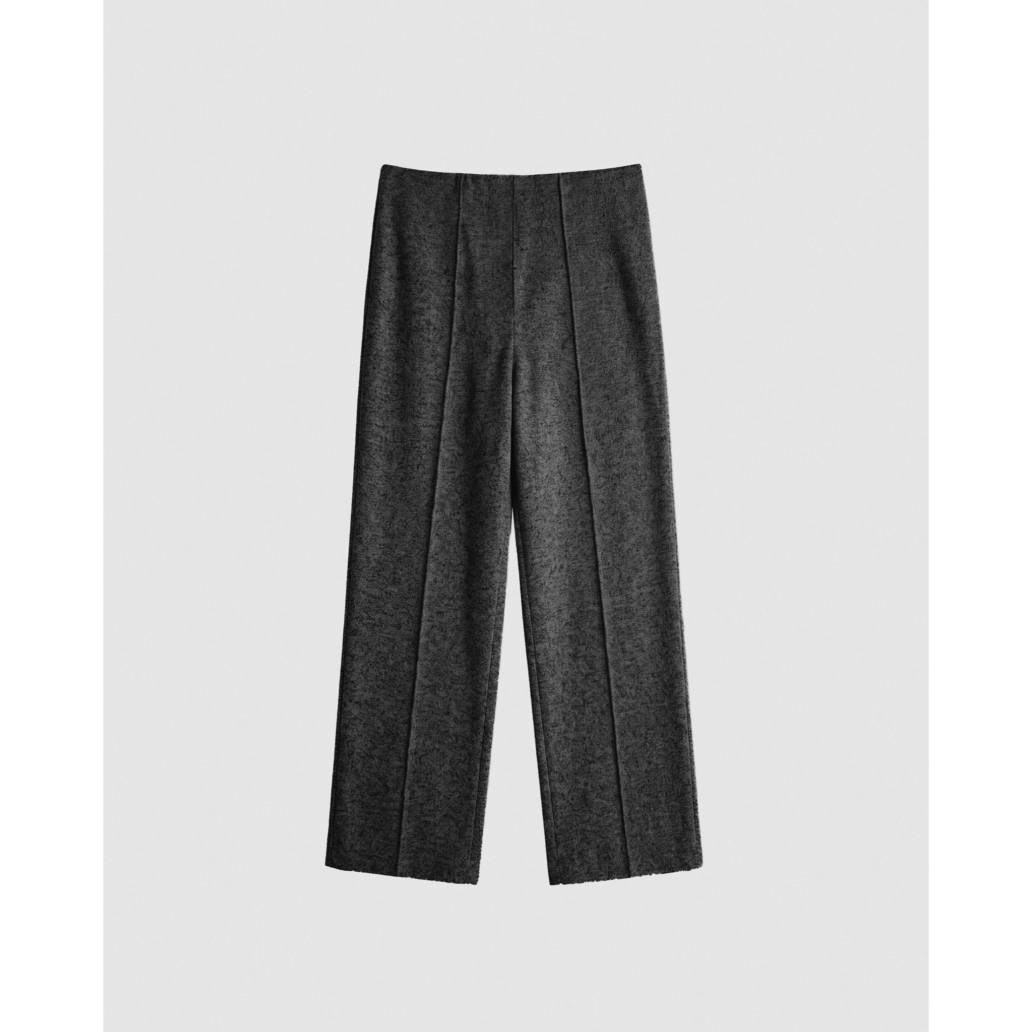 Pantalón largo pinzas angorina liso gris marengo