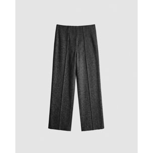 Pantalón largo pinzas angorina liso gris marengo