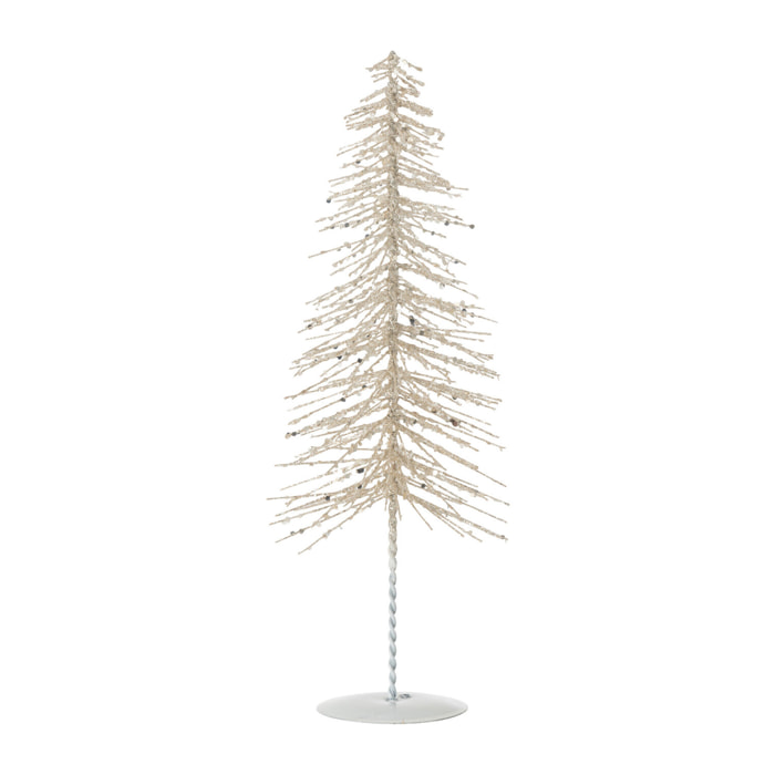J-Line décoration Sapin de Noël Paillettes - métal/plastique - blanc/argent - small