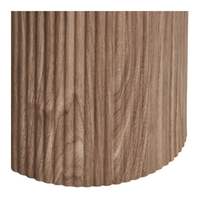 Consolle Athens piano in ceramica bianca e base in legno scanalato 120x40x78 cm
