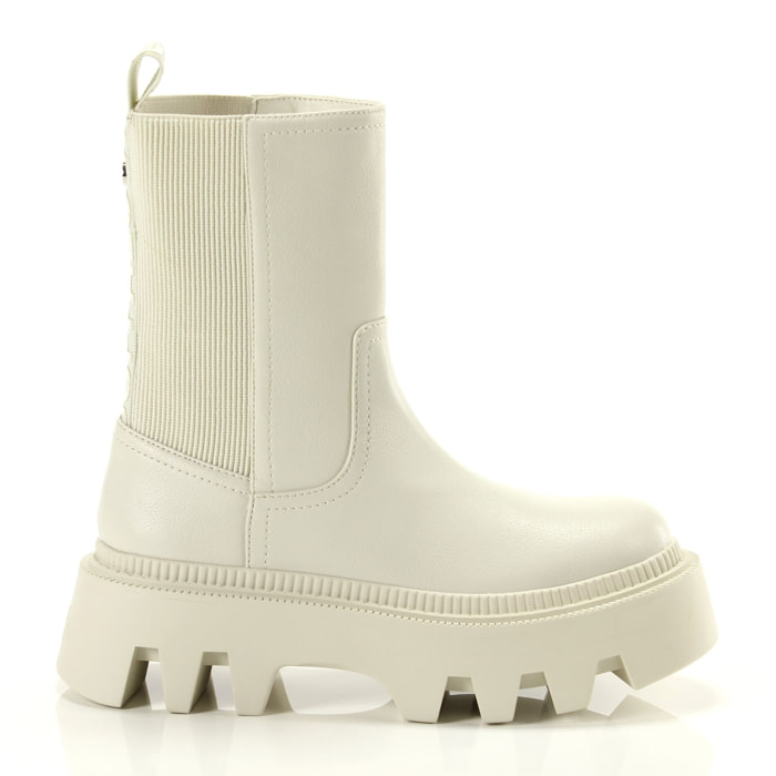 Boots Buffalo Flora Chelsea Hi Cream Bianco