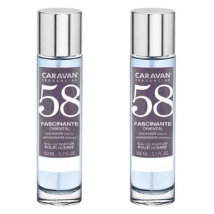 Caravan fragancias - caja de regalo con 2 perfumes nº58 de 150 ml, para hombre