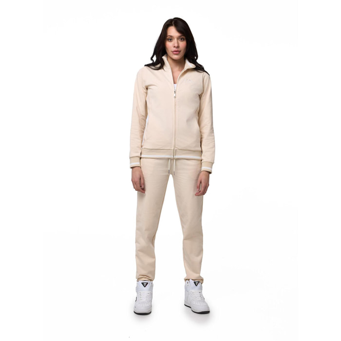 Tuta da donna con felpa con colletto e zip e joggers non felpata Leone Bright