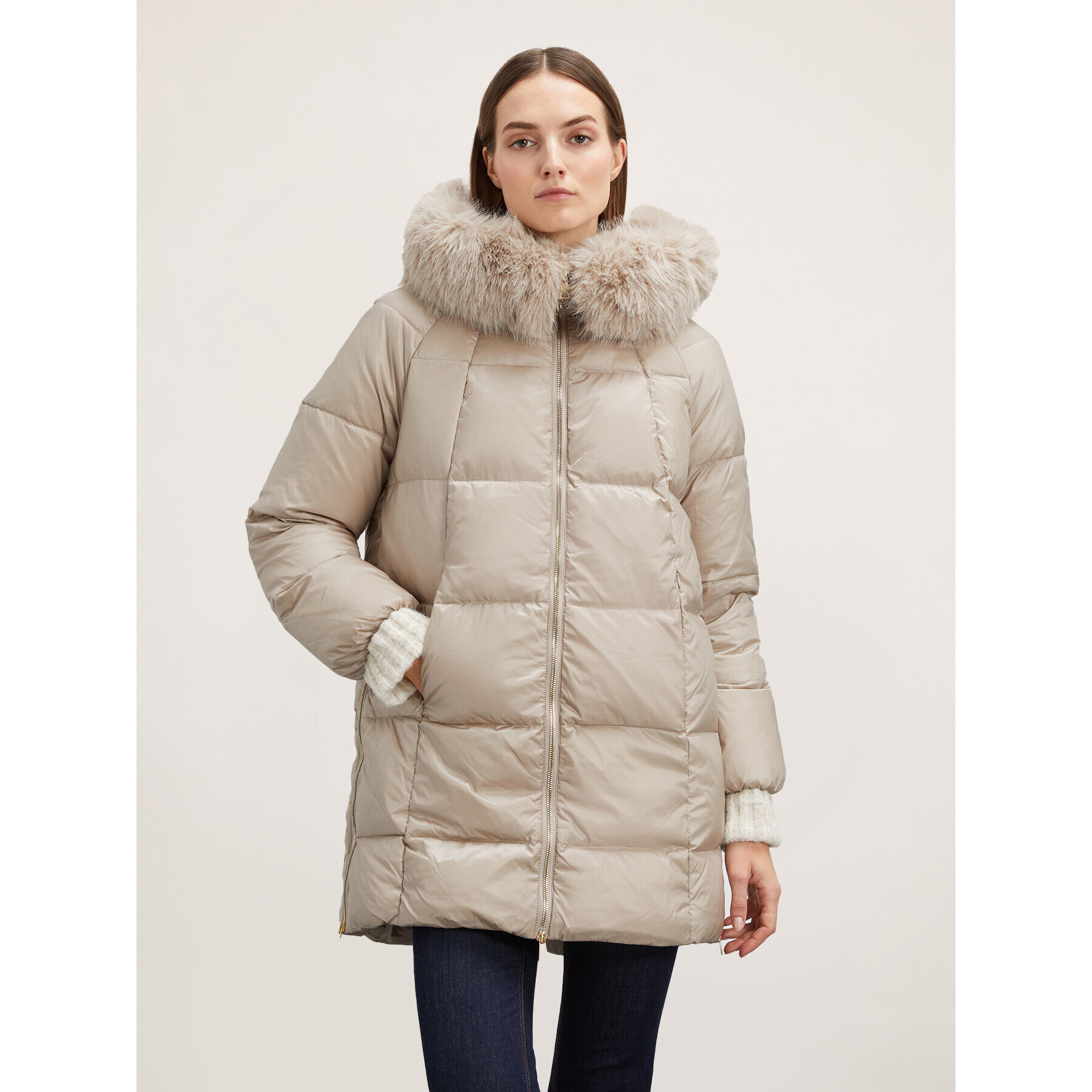 Motivi - Chaqueta acolchada con capucha - Beige