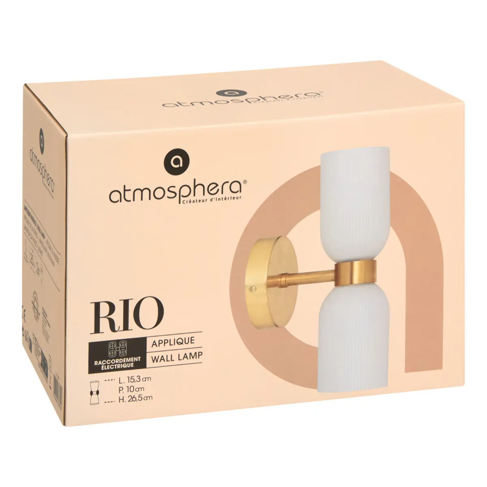 Applique murale Rio blanc 15,3x10cm