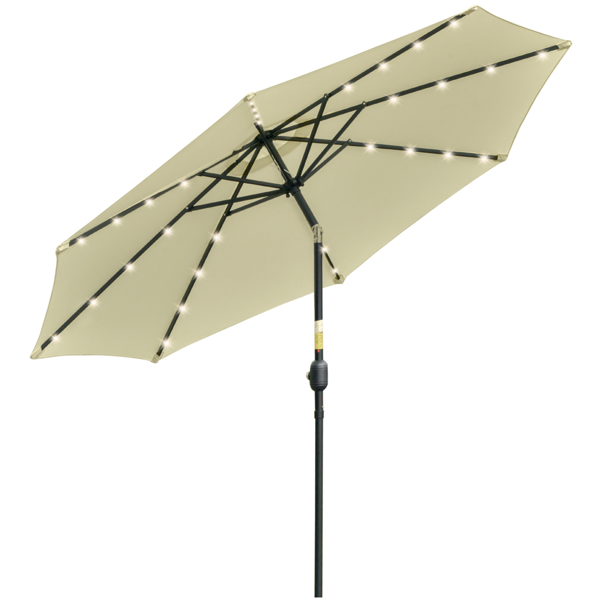 Parasol de jardin inclinable LED dia.265x233cm beige
