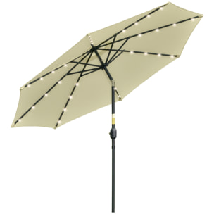 Parasol de jardin inclinable LED dia.265x233cm beige