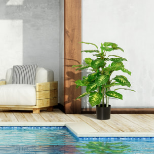 Juego de 2 Plantas Artificiales de 95 cm Árboles Artificiales con Maceta Plantas Sintéticas para Decoración Hogar Salón Oficina Verde