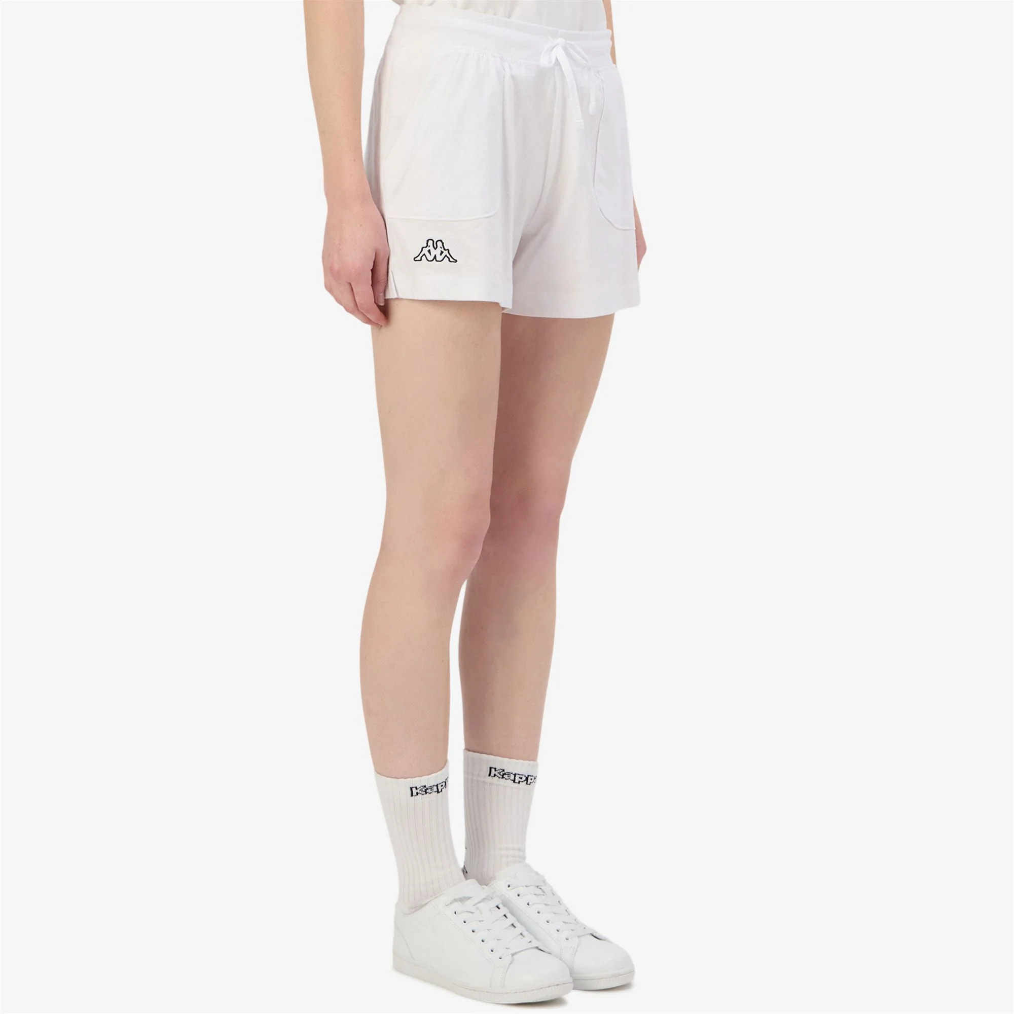 Kappa - Pantaloni Corti Donna Bianco - Logo Caber