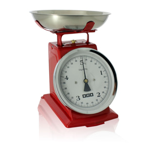 Balance de cuisine mécanique en inox rouge 5kg/20g