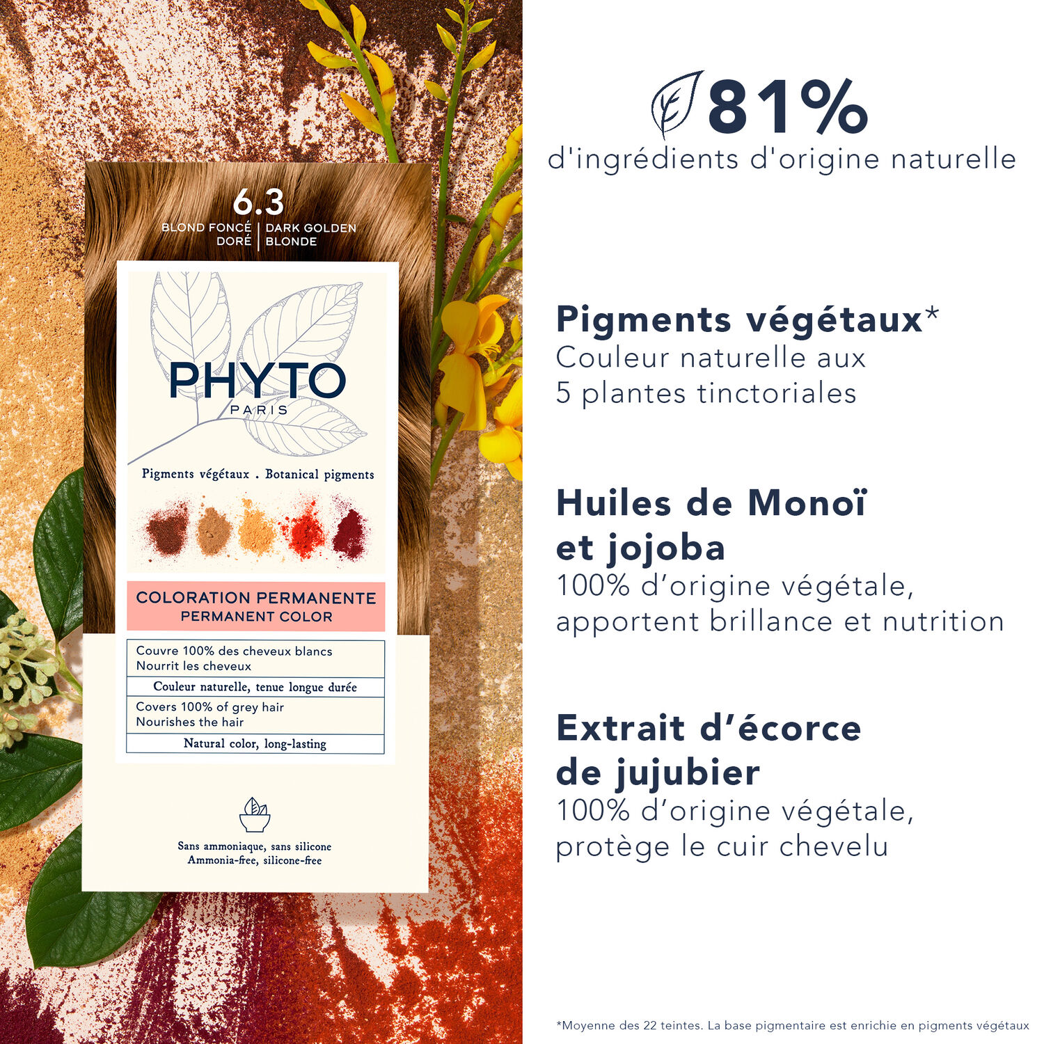 Kit Coloration - Coloration Permanente 6.3 Blond Foncé Doré