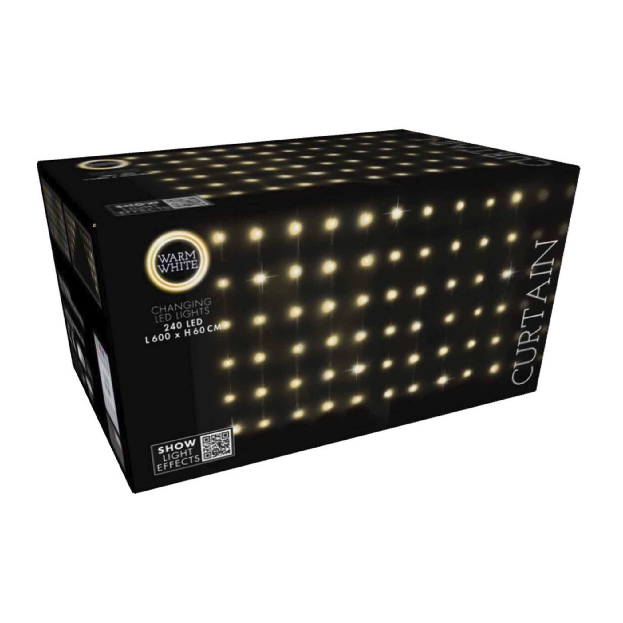conjunto de luces de cortina con 240 luces led blanco cálido con control remoto 40 cuerdas
