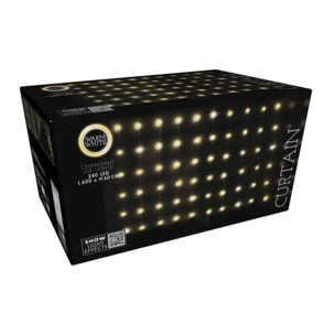 conjunto de luces de cortina con 240 luces led blanco cálido con control remoto 40 cuerdas