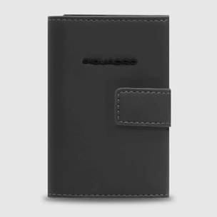 Piquadro Portacarte automatico in metallo, schermato con protezione RFID