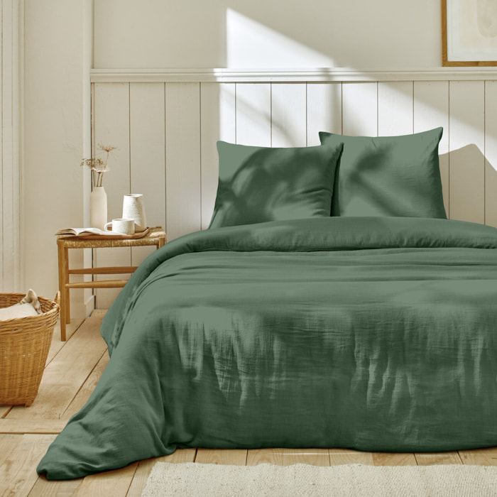 Housse de couette gaze de coton vert