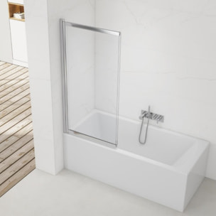 Swiss Aqua Technologies Vision 140x120 cm pare-baignoire coulissant en verre, traitement Easy Clean, chrome (SATVZVI120CRT)