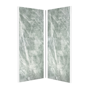 Pack de 2 Panneaux Muraux Pierre Artic Green 90+90x210 cm avec Profilés ANODISE BRILLANT - STONE'IT