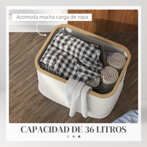 Cesto para Ropa Sucia Plegable Cesto de la Ropa Sucia 36 L con Asas para Baño Dormitorio Lavadero 44,3x33,3x26,5 cm Crema