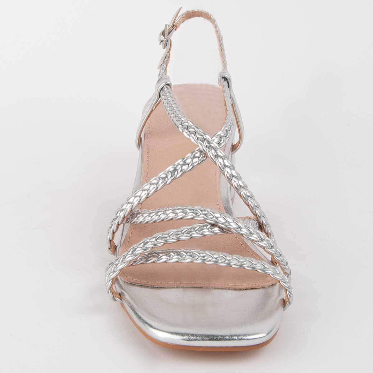 Sandalia De Tacón - Plateado - Altura: 5 Cm