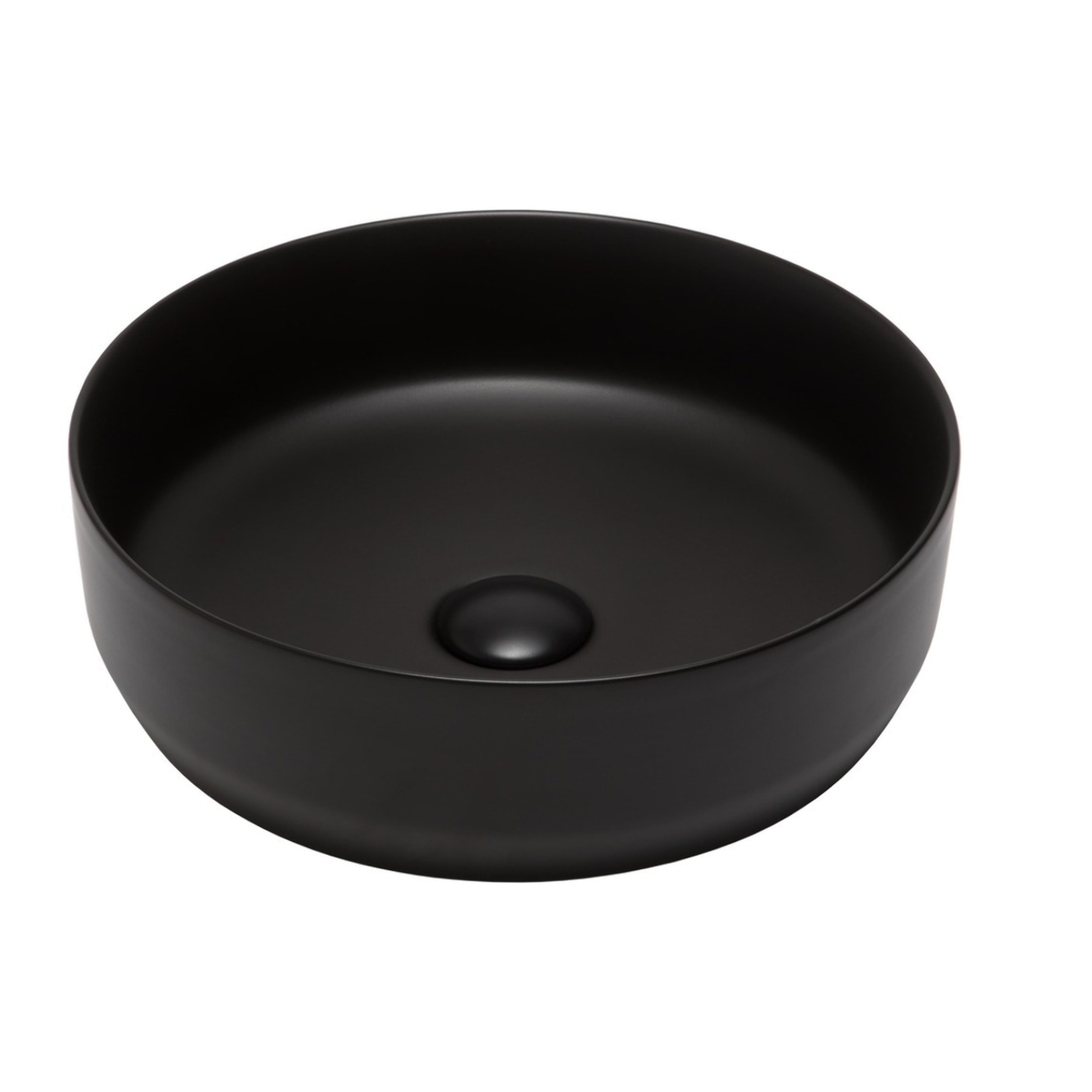 Vasque à poser ronde diamètre 39 cm - noir mat - sans trop-plein - SAT Infinitio