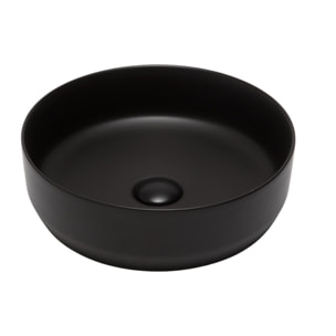 Vasque à poser ronde diamètre 39 cm - noir mat - sans trop-plein - SAT Infinitio