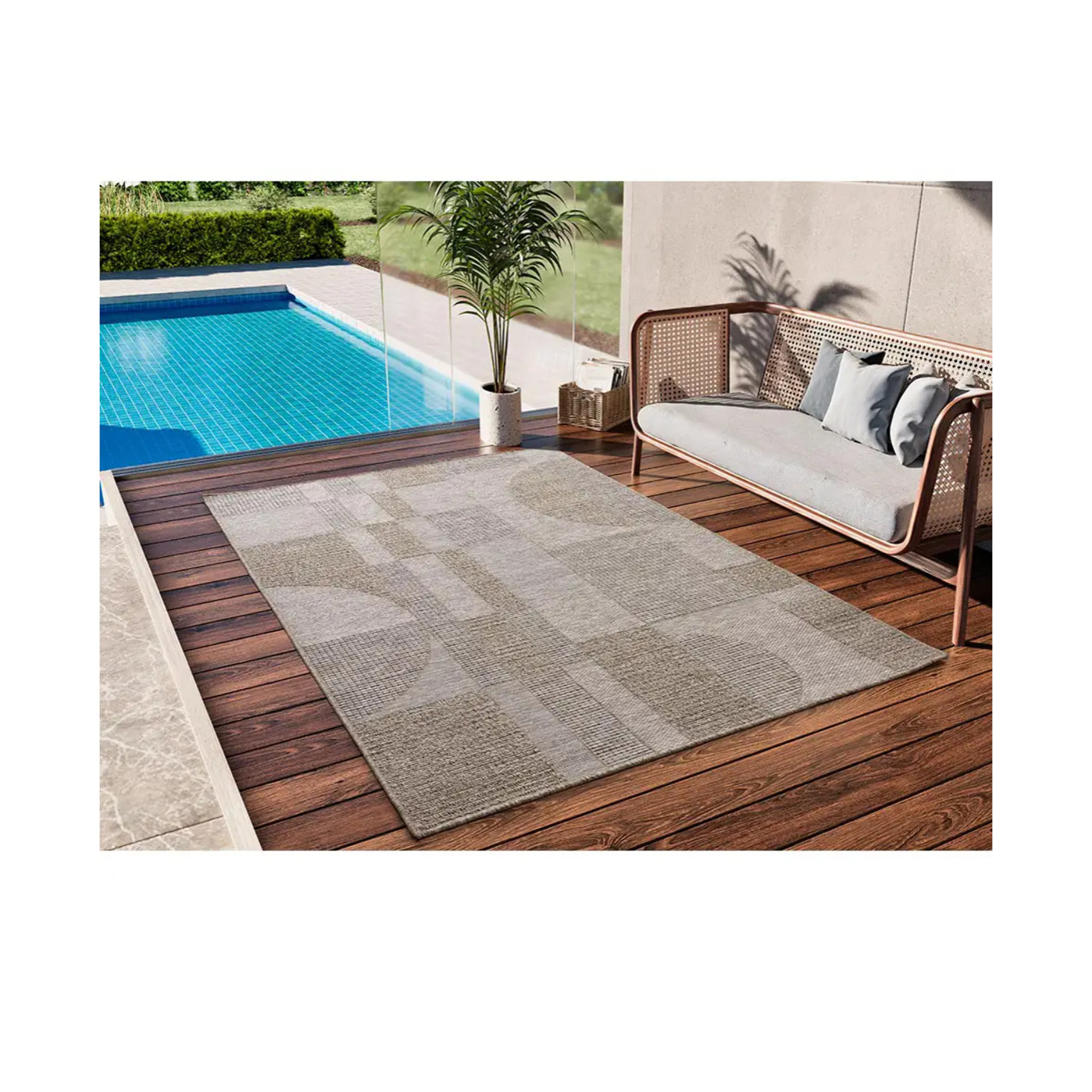 ORIA Alfombra de exterior beige, varias medidas disponibles.