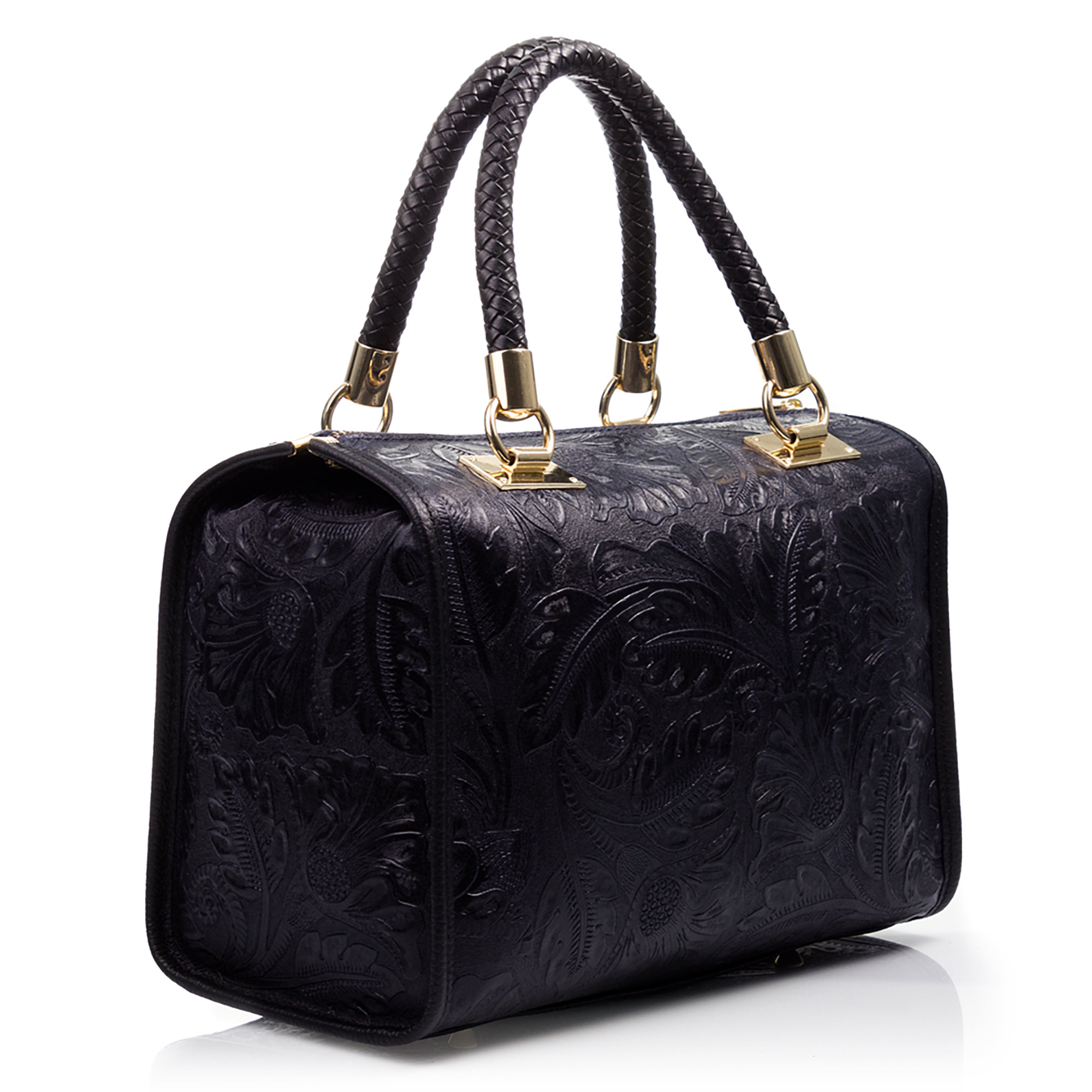 Catena Borsa tote Donna.Pelle autentica Velluto Incisa Arabesco