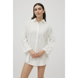 Camicia a maniche lunghe in cotone fluido