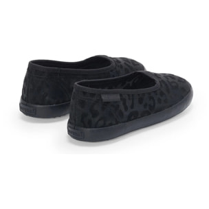 Superga - Ballerine Bambina Nero - 2441 KIDS BALLERINA NET LEOPARD